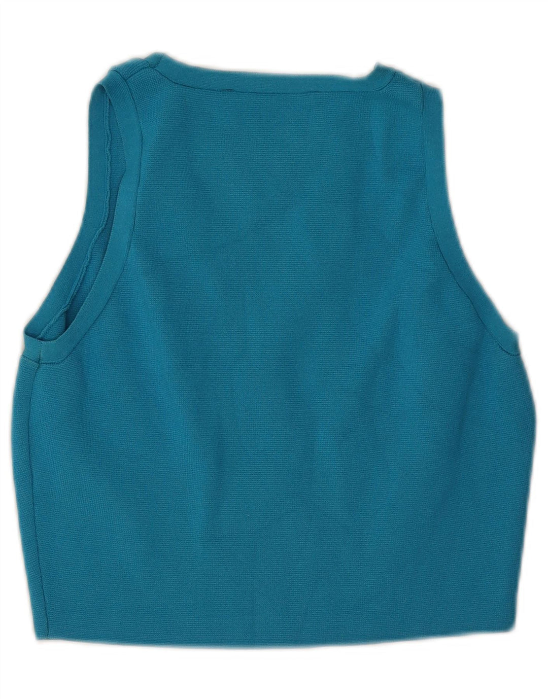 Zara Damen Crop Vest Top UK 14 Große blaue Viskose