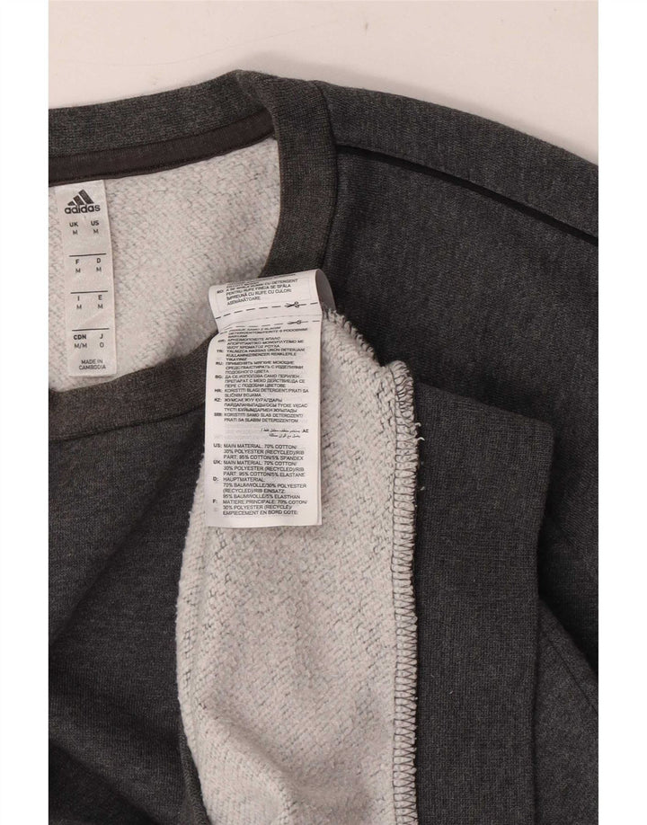 Adidas Herren-Sweatshirt mit normaler Passform, mittelgrau gefleckte Baumwolle