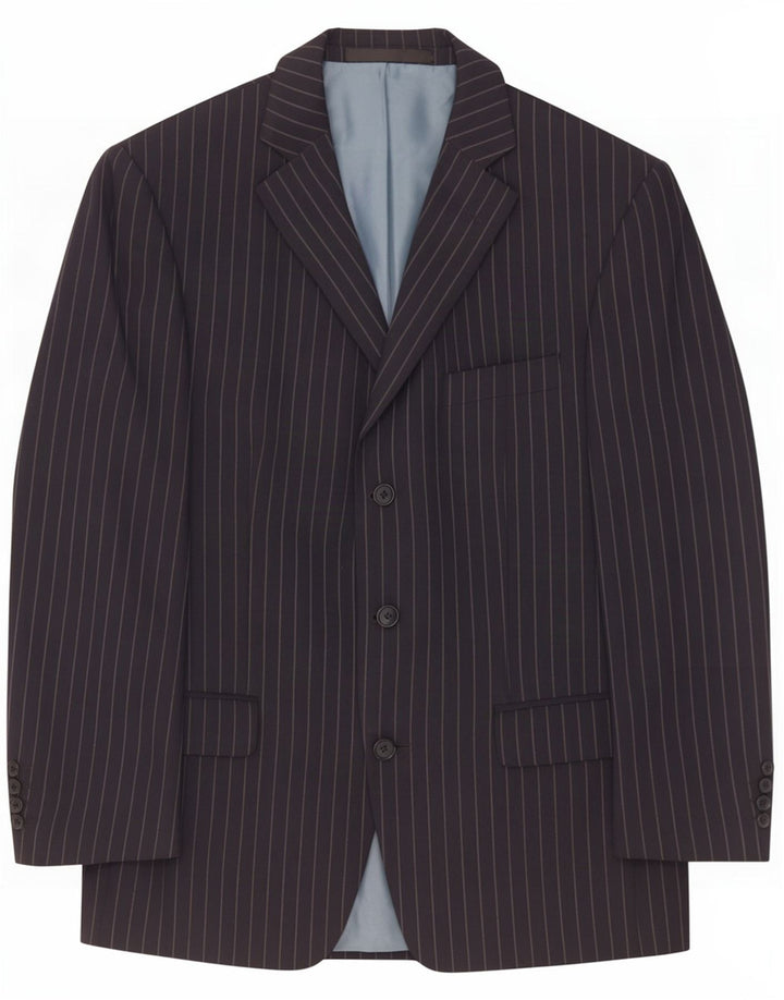 Marks & Spencer Herren-Blazer-Jacke, UK 40, mittelblau, Nadelstreifen