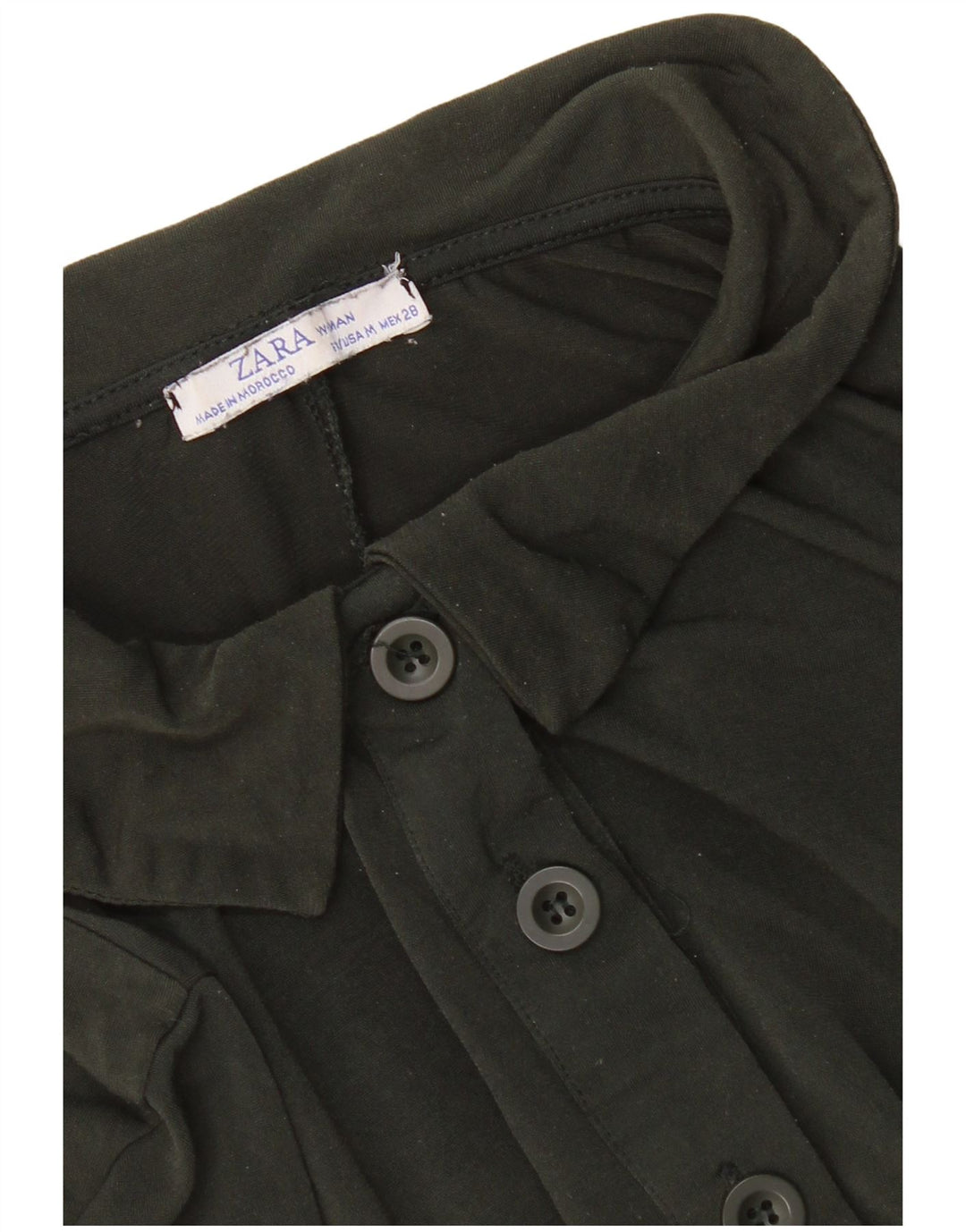 ZARA Damen Polokleid UK 12 Mittelgrün