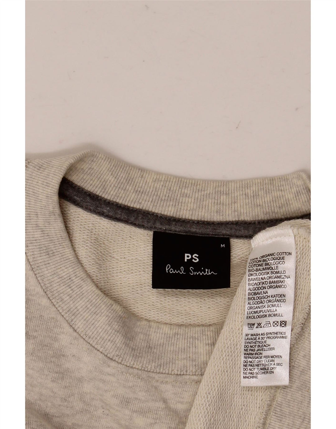 Paul Smith Herren-Sweatshirt-Pullover aus mittelgrau gefleckter Baumwolle