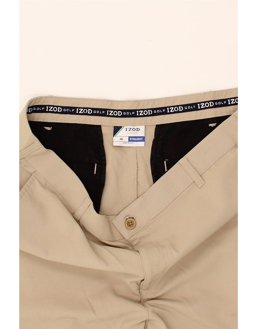 IZOD Mens Chino Shorts W38 XL Beige Polyester Vintage Izod and Second-Hand Izod from Messina Hembry 