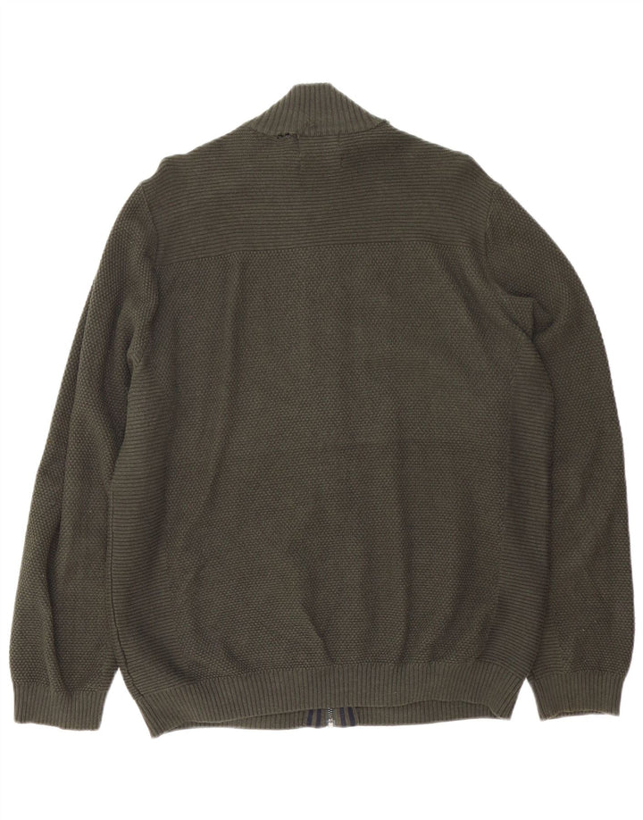Marks & Spencer Herren-Strickjacke, groß, grüne Baumwolle