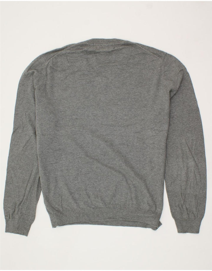 EDDIE BAUER Mens V-Neck Jumper Sweater Large Grey Cotton Vintage Eddie Bauer and Second-Hand Eddie Bauer from Messina Hembry 