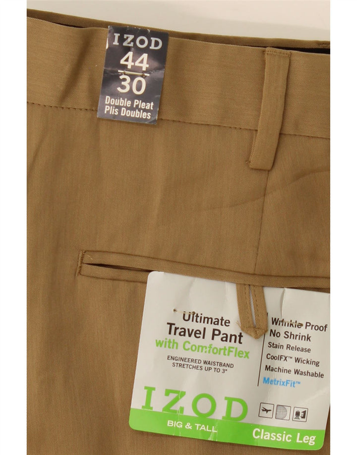 IZOD Mens Pegged Chino Trousers W44 L30 Brown Polyester Vintage Izod and Second-Hand Izod from Messina Hembry 