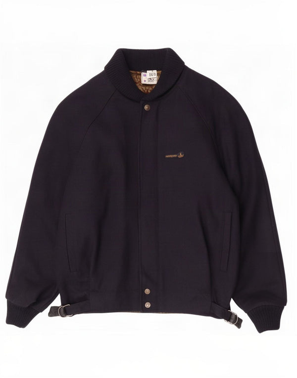 Navigare Herren Bomberjacke UK 40 Große marineblaue Wolle