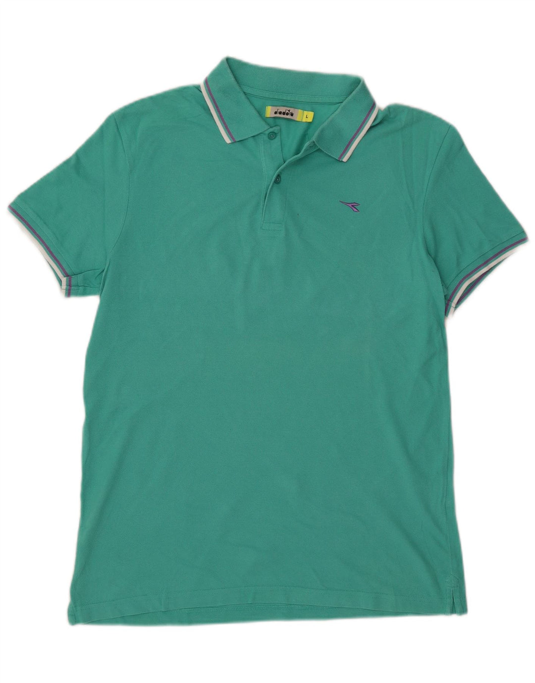 Diadora Herren-Poloshirt, große türkisfarbene Baumwolle