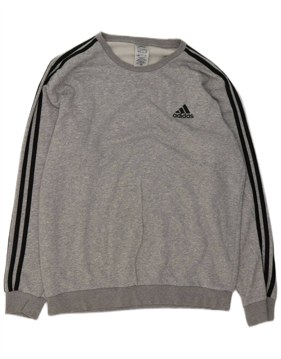 Adidas Herren-Sweatshirt-Pullover, große, grau gefleckte Baumwolle
