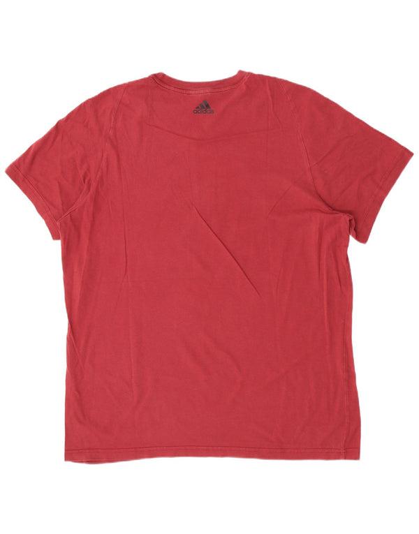 Adidas Herren Grafik T-Shirt Top XL Rot Baumwolle