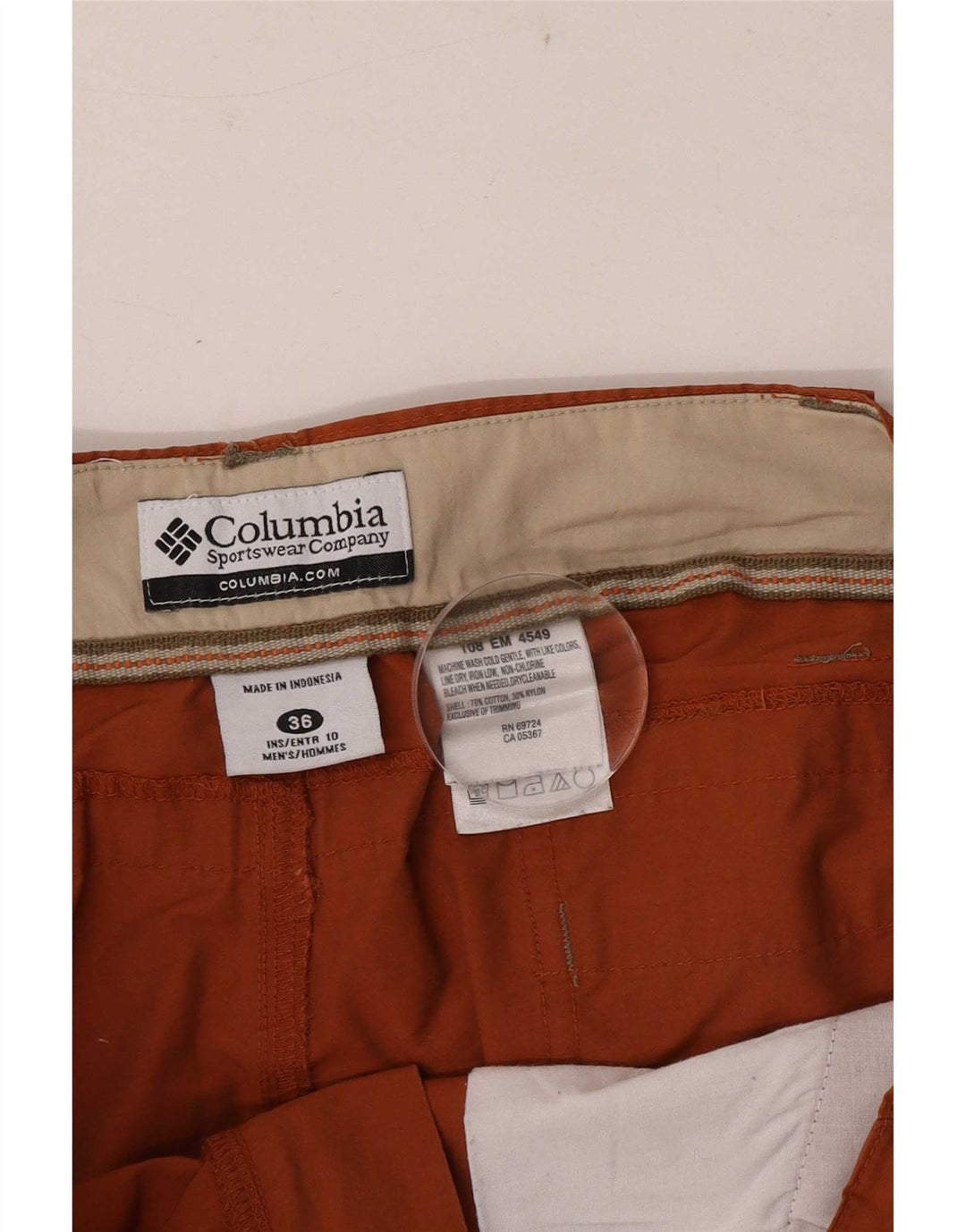 Columbia Herren Cargoshorts W36 Große braune Baumwolle