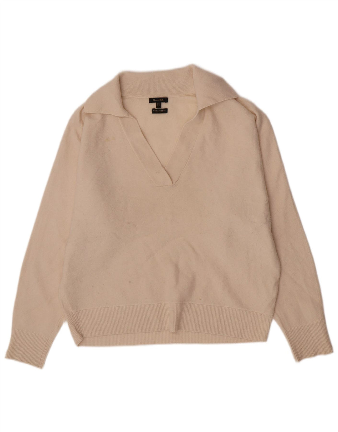 Massimo Dutti Damen-Pullover mit Rollkragen, Gr. 10, Größe S, gebrochenes Weiß