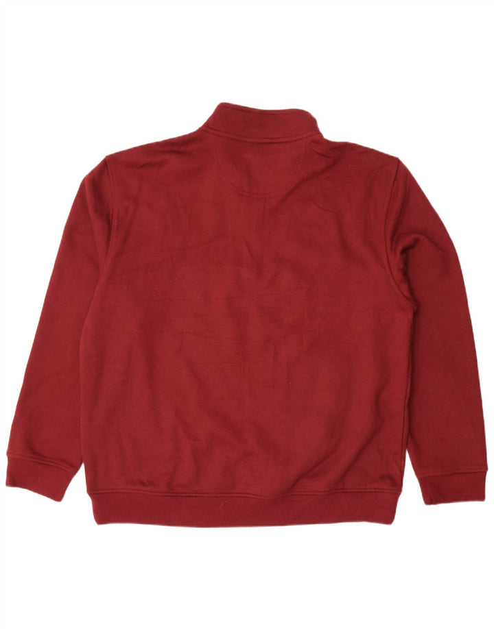Izod Herren-Sweatshirt mit Reißverschluss am Hals, XL, kastanienbraunes Polyester