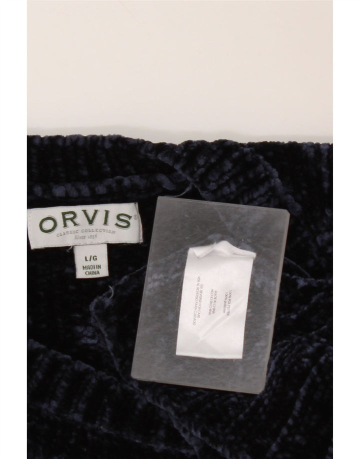 ORVIS Damen-Pullover mit Rundhalsausschnitt, UK 16, Größe L, Marineblau, Polyester