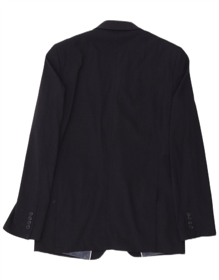 Marks & Spencer Herren-Blazer mit 2 Knöpfen, Gr. 40, Marineblau, kariert