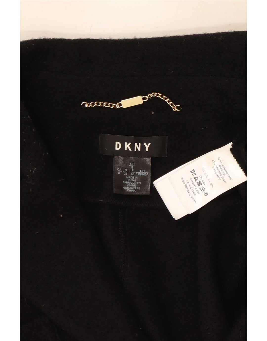 Dkny Damenmantel US 8 Mittelschwarze Wolle