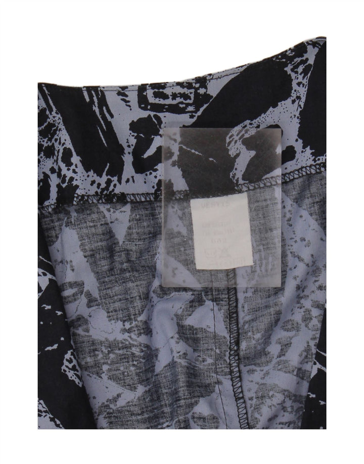 Vintage Damen Blazer Jacke UK 16 Groß Marineblau Geometrisch