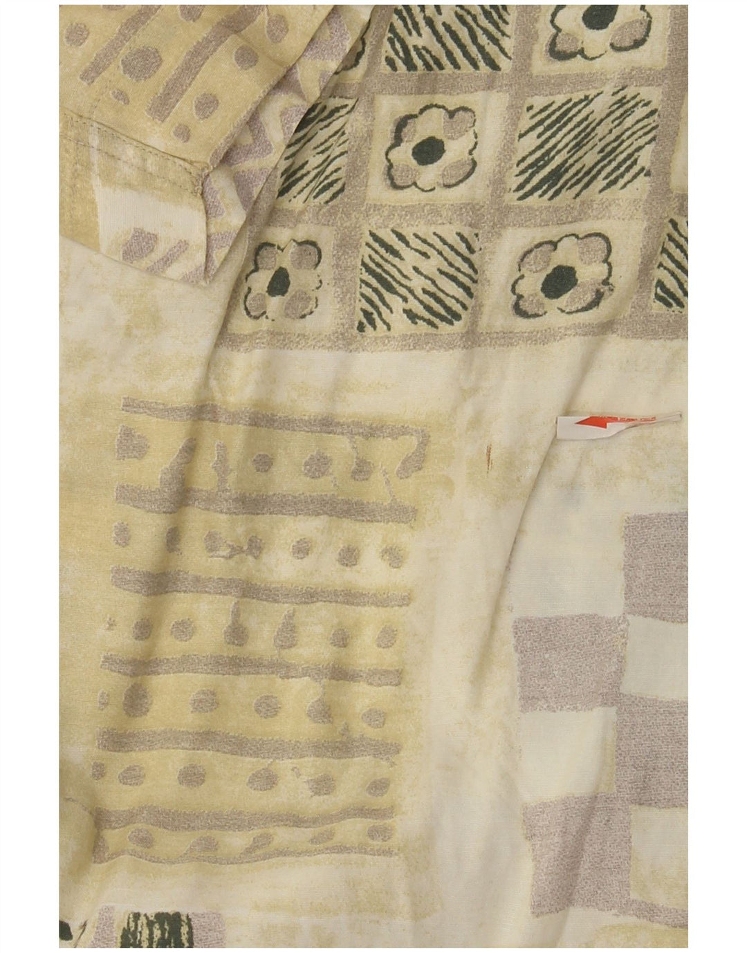 Rodrigo Herren Kurzarmhemd Größe 40 15 1/2 Medium Khaki Patchwork