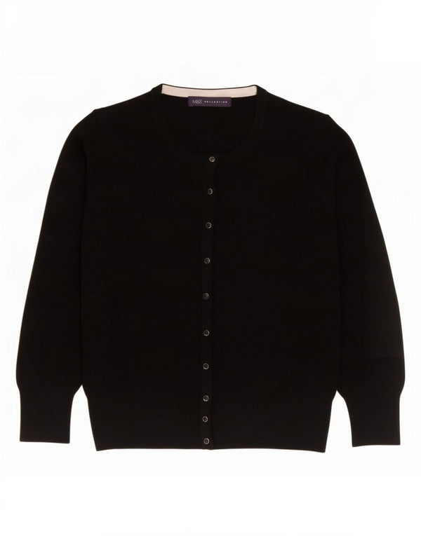 Marks & Spencer Womens Cardigan Sweater UK 12 Medium Black Viscose