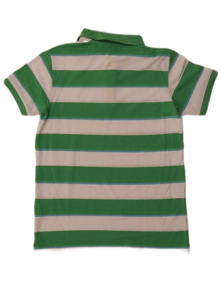 BENETTON Poloshirt für Jungen, 10–11 Jahre, XL, grün gestreift, Polyester