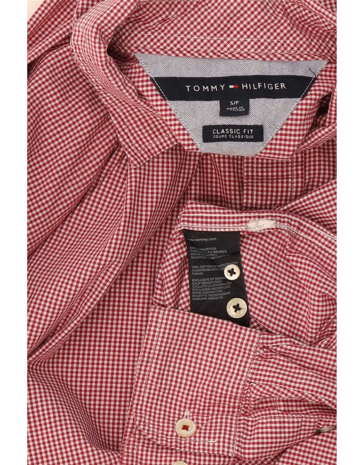 Tommy Hilfiger Herren-Hemd mit klassischer Passform, kleine rote Gingham-Baumwolle