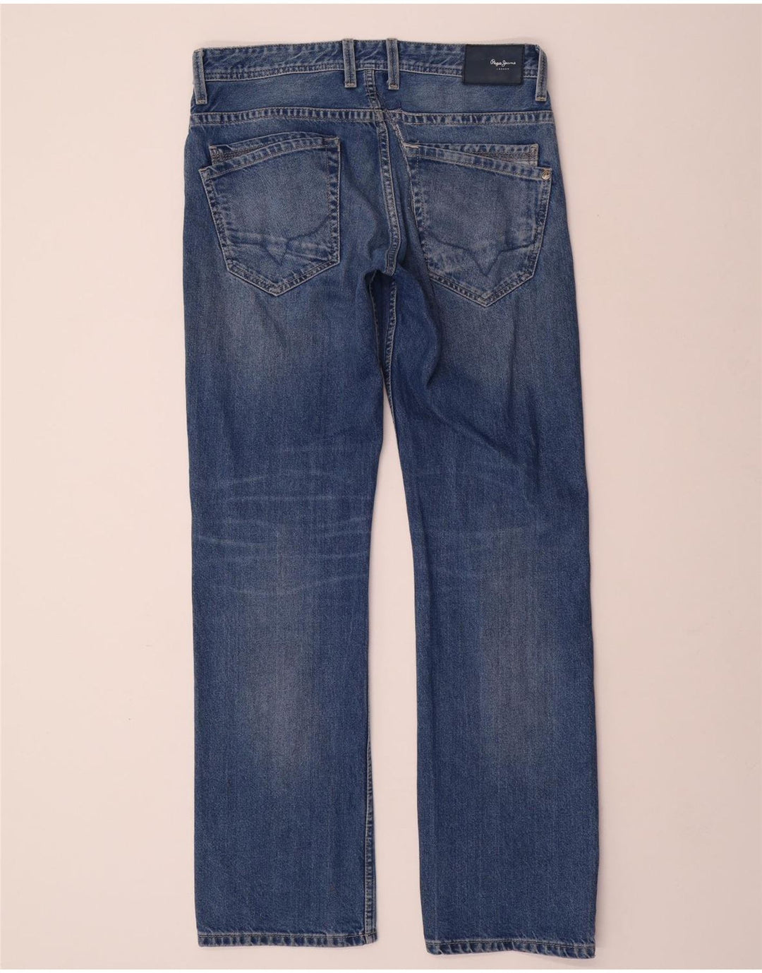 PEPE JEANS Damen Straight Jeans W32 L34 Blaue Baumwolle