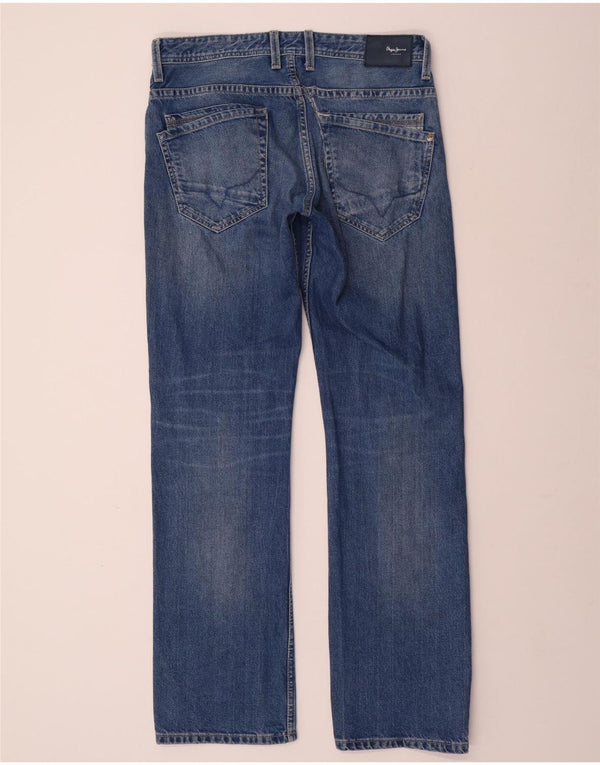 PEPE JEANS Damen Straight Jeans W32 L34 Blaue Baumwolle