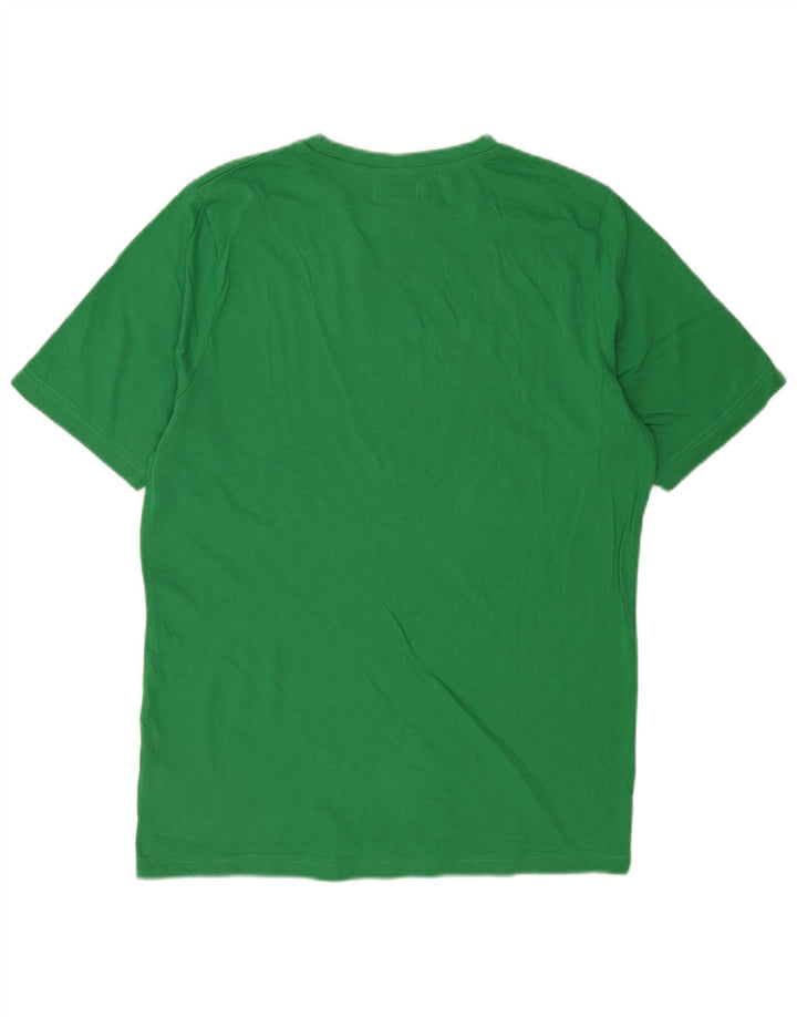 Kappa Herren Grafik-T-Shirt-Oberteil aus mittelgrüner Baumwolle