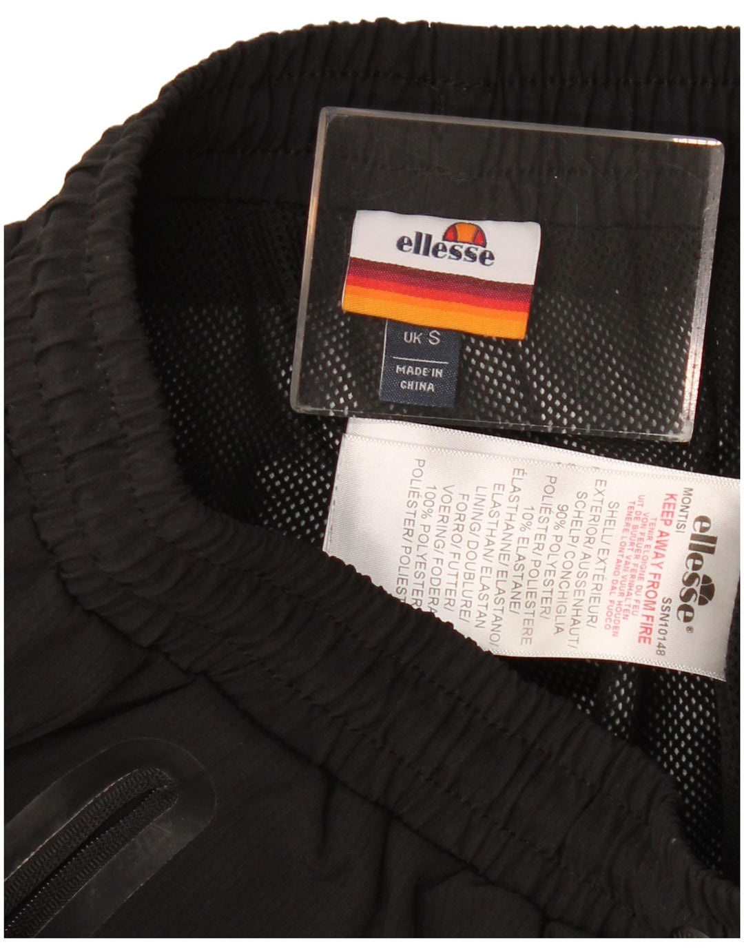 Ellesse Herren-Trainingsanzughose mit Grafik, Größe S, Schwarz, Polyester