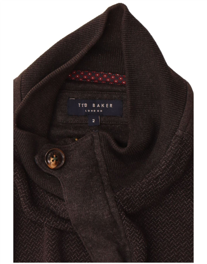 Ted Baker Herren-Strickjacke, Größe 2, klein, Grau