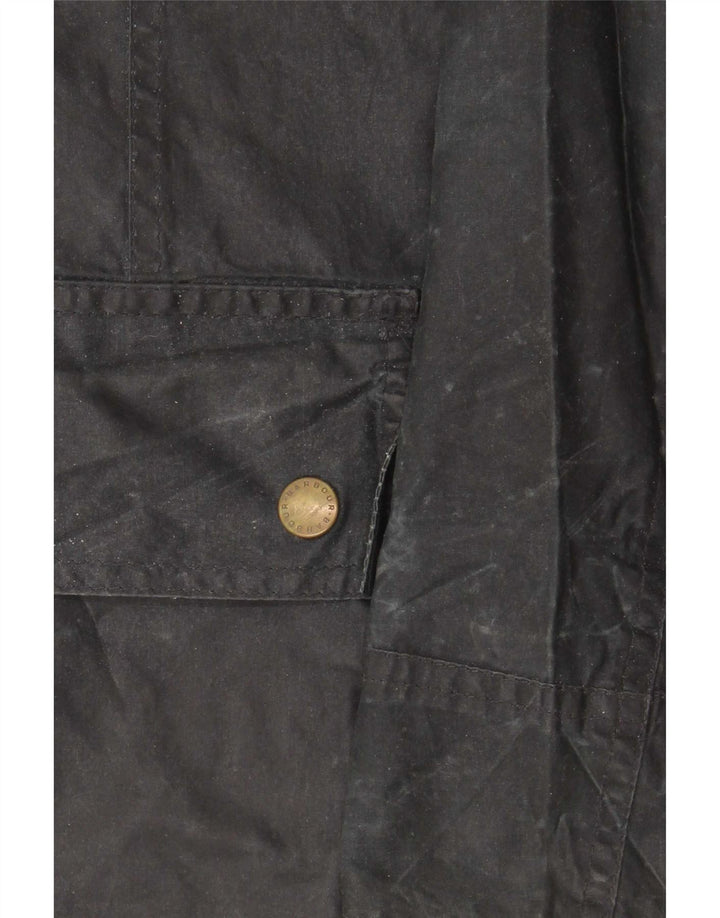 Barbour Damenjacke aus gewachster Baumwolle, Gr. 10, Schwarz