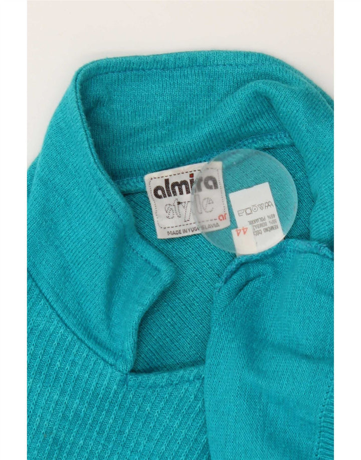 Almira Damen Kurzarm-Pullover mit Polokragen IT 44 Mittelblau