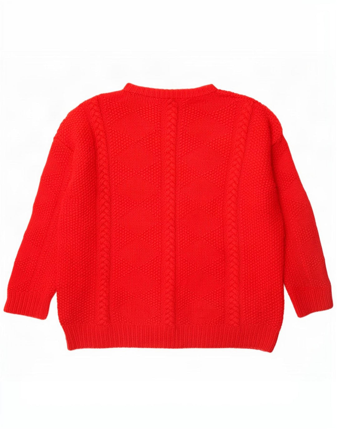 Vintage Damen Rundhalspullover Pullover UK 16 Groß Rot