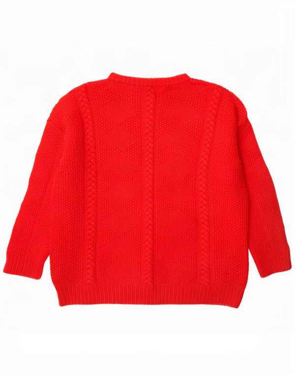 Vintage Damen Rundhalspullover Pullover UK 16 Groß Rot