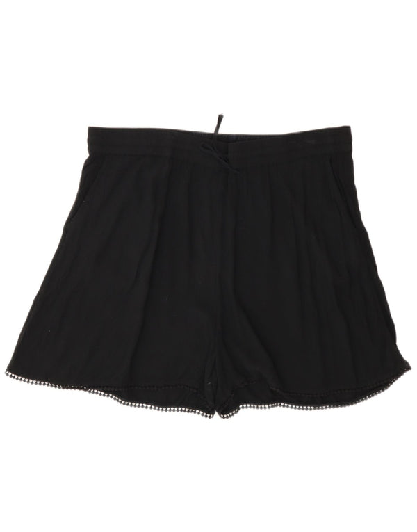 Marks & Spencer Damen Freizeitshorts UK 16 Large W38 Schwarze Viskose