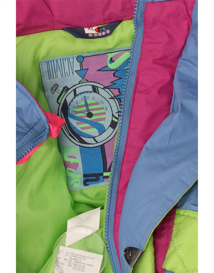 Diadora Herren-Skioverall mit Grafik, XL, blaues Farbblock-Polyester