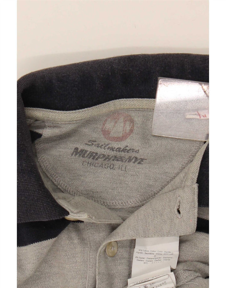 Murphy & Nye Herren Sailmakers Poloshirt Mittelgrau gestreifte Baumwolle