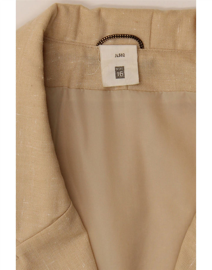 VINTAGE Womens Trench Coat UK 16 Large Beige Polyester Vintage Vintage and Second-Hand Vintage from Messina Hembry 