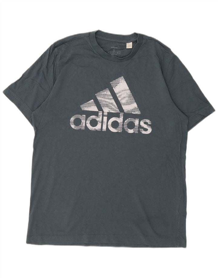 Adidas Herren Grafik T-Shirt Top Small Blau Baumwolle