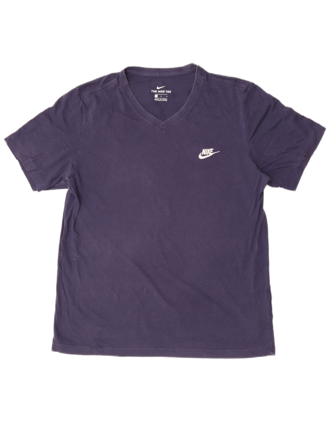 Nike Herren T-Shirt Top Large Marineblau Baumwolle