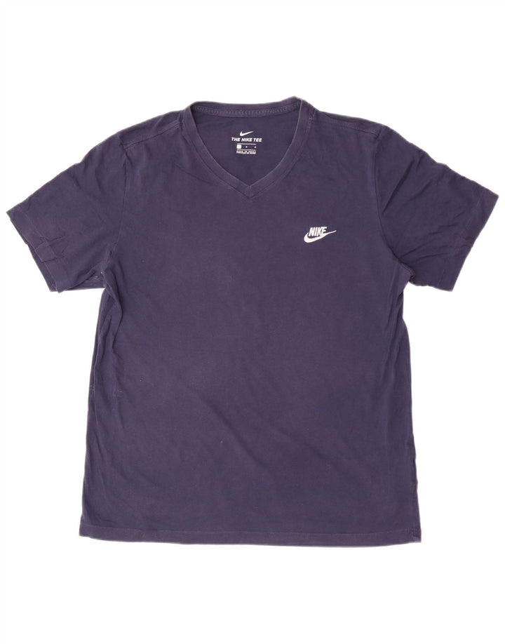 Nike Herren T-Shirt Top Large Marineblau Baumwolle
