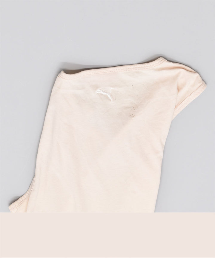 PUMA Damen Graphic Vest Top UK 10 Small Off White Baumwolle