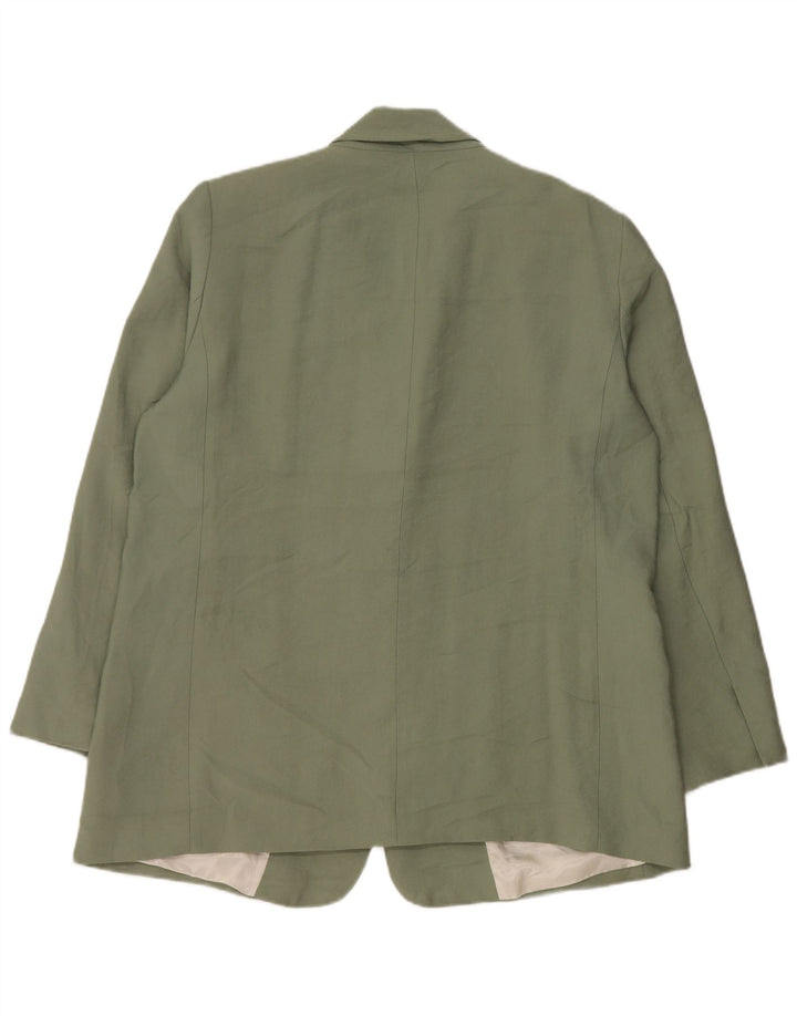 Zara Damen 1-Knopf-Blazerjacke UK 18 XL Grün Modal