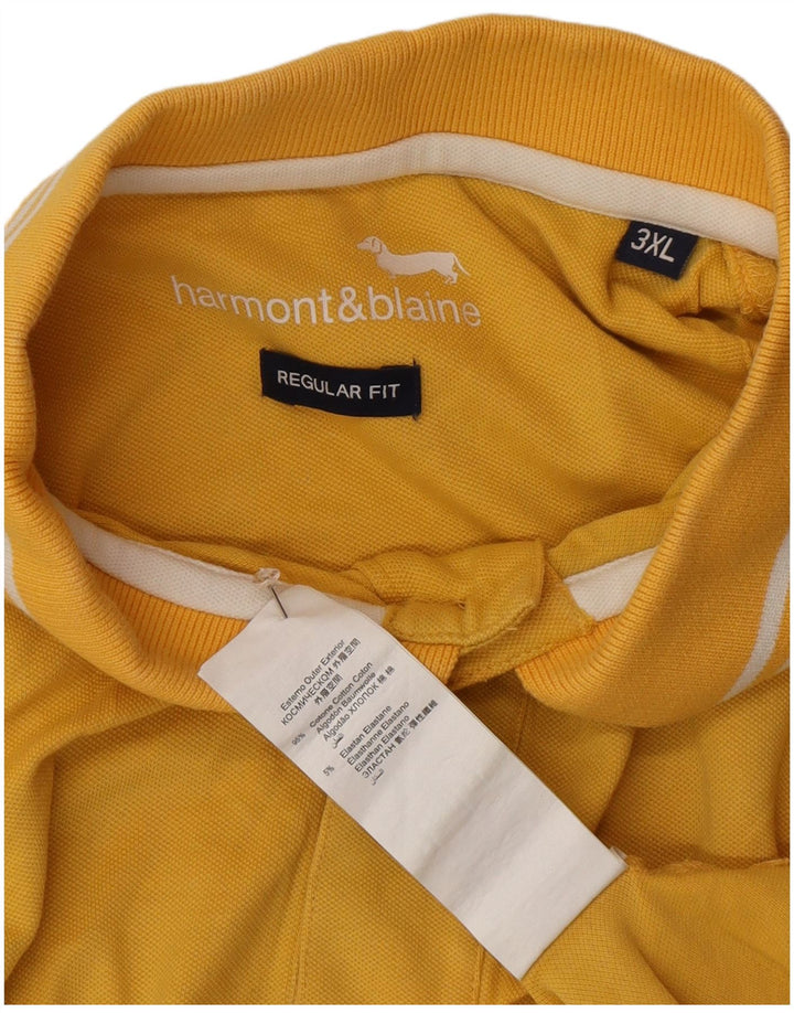 Harmont & Blaine Herren-Poloshirt mit normaler Passform, 3XL, gelbe Baumwolle