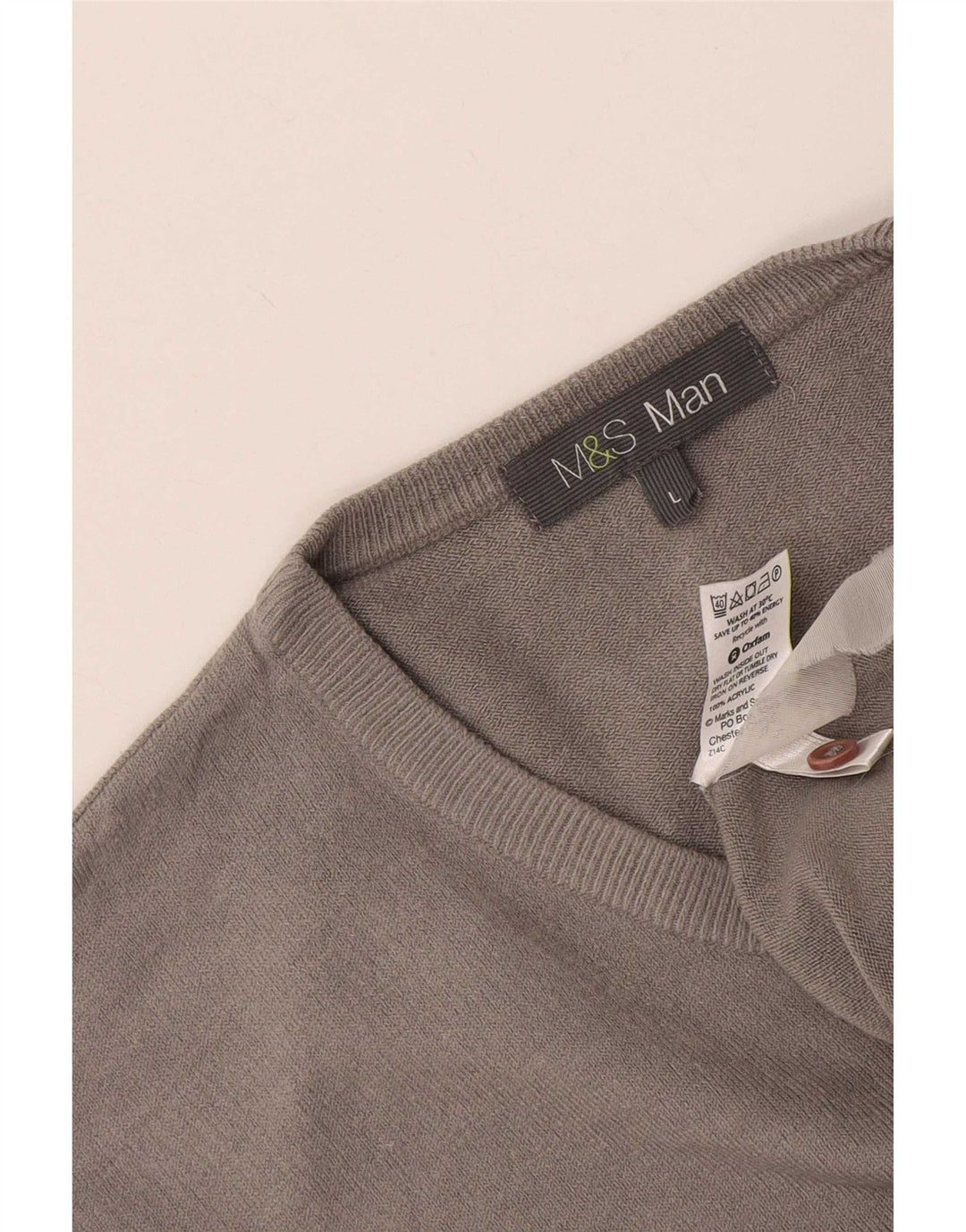 Marks & Spencer Herren-Pullover mit V-Ausschnitt, groß, Acryl, Grau