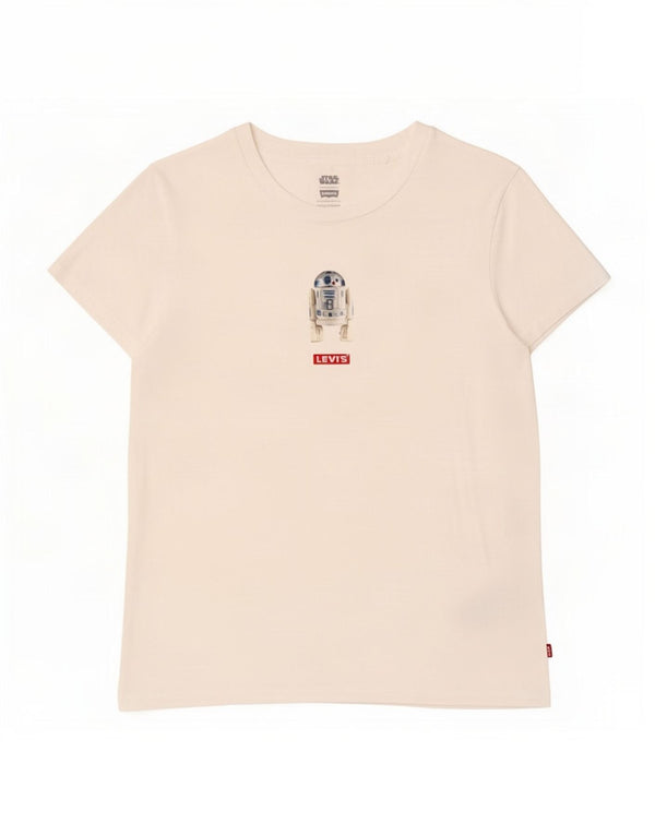 Levi's Damen Star Wars Graphic T-Shirt Top UK 10 Small Weiße Baumwolle