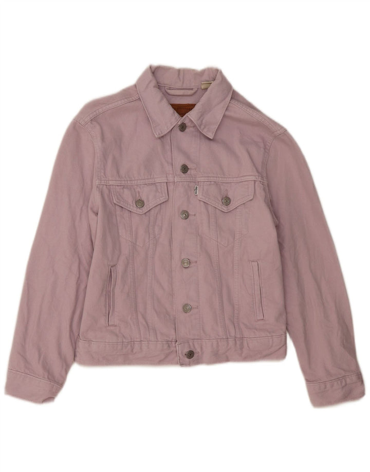 LEVI'S Damen Jeansjacke UK 6 XS Lila Baumwolle