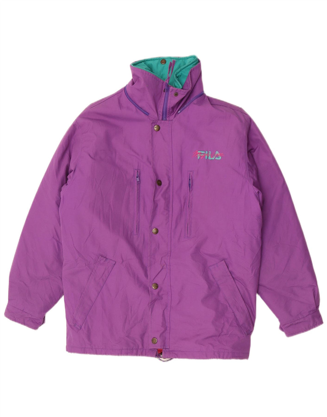 Fila Herren Loose Fit Wattierte Jacke IT 44 XS Lila