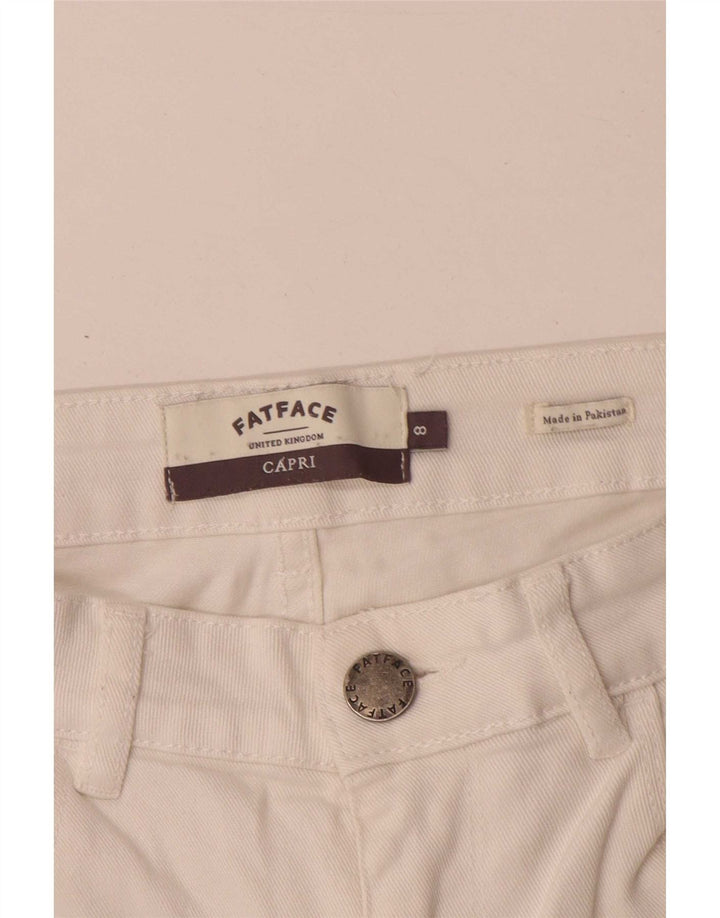 Fat Face Capri-Jeans für Damen, UK 8, Größe S, W26, L26, weiße Baumwolle
