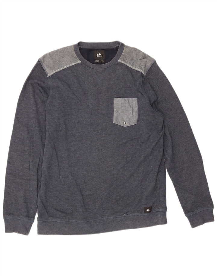 Quiksilver Herren-Sweatshirt-Pullover, groß, marineblau, Colourblock-Baumwolle