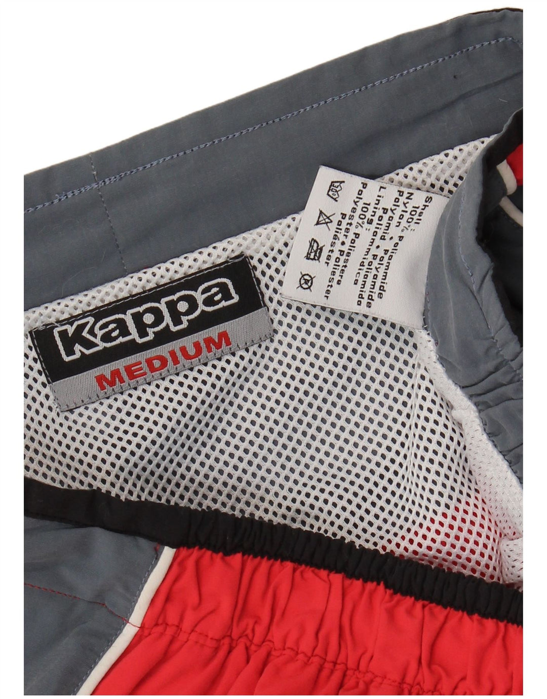 Kappa Herren-Badeshorts mit Grafik, mittelrot, Colourblock-Polyamid